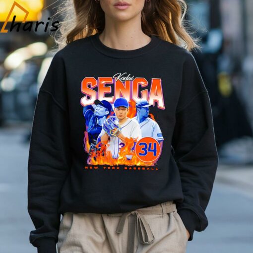 Kodai Senga New York Mets Lightning Retro Mets Shirt