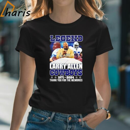 Legend Larry Allen Dallas Cowboys 1971-2024 Thank You For The Memories T-Shirt