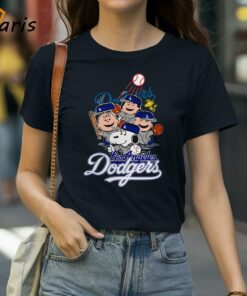 Los Angeles Dodgers Snoopy Charlie Brown Woodstock The Peanuts Baseball Shirts