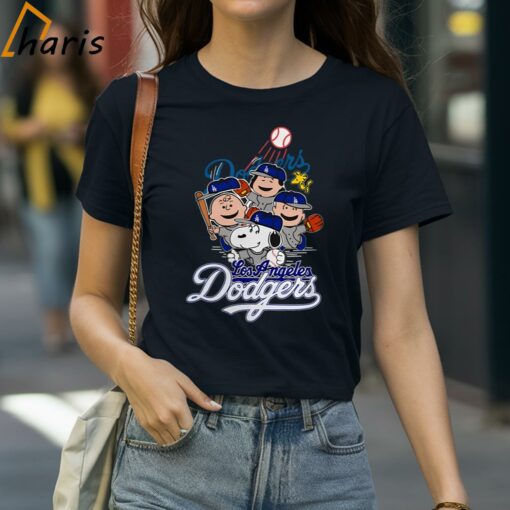 Los Angeles Dodgers Snoopy Charlie Brown Woodstock The Peanuts Baseball Shirts