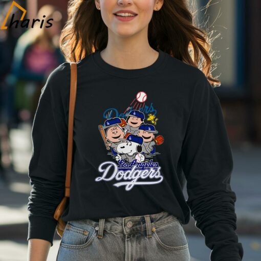 Los Angeles Dodgers Snoopy Charlie Brown Woodstock The Peanuts Baseball Shirts