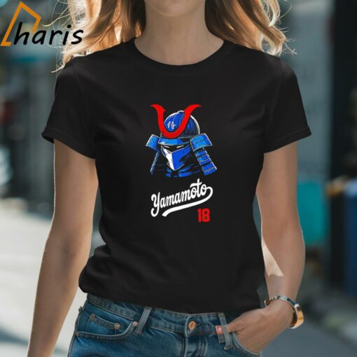 Los Angeles Dodgers Yoshinobu Yamamoto 18 Samurai Helmet Shirt