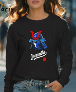 Los Angeles Dodgers Yoshinobu Yamamoto 18 Samurai Helmet Shirt 4