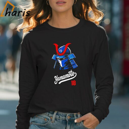 Los Angeles Dodgers Yoshinobu Yamamoto 18 Samurai Helmet Shirt