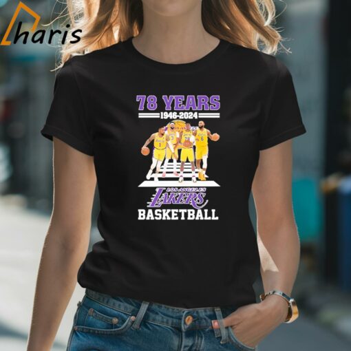 Los Angeles Lakers 78 Years Of The Memories And Achievements 1946-2024 T-Shirt