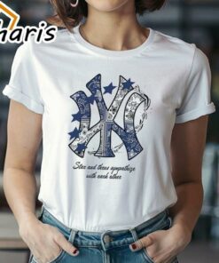 MLB Floral Blue Star Yankees T-Shirt