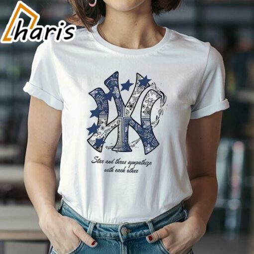 MLB Floral Blue Star Yankees T-Shirt