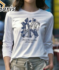 MLB Floral Blue Star Yankees T Shirt 4