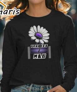 MLB Floral Daisy Purple Yankees T Shirt 4