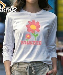 MLB Floral Pink Flower Yankees T Shirt 4