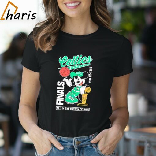 Mickey 2024 NBA Finals all in the Boston Celtics shirt