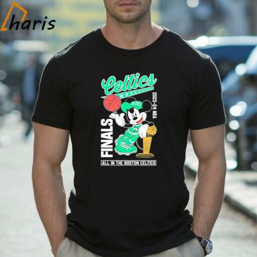 Mickey 2024 NBA Finals all in the Boston Celtics shirt