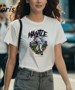 Mickey Mantle Illustration New York Yankees Baseball Shirt