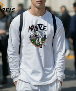 Mickey Mantle Illustration New York Yankees Baseball Shirt 3