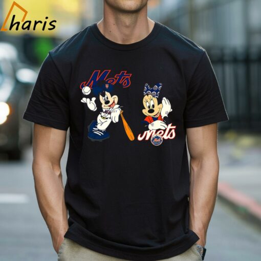 Mickey Mouse And Minnie Mouse NY Mets Shirt