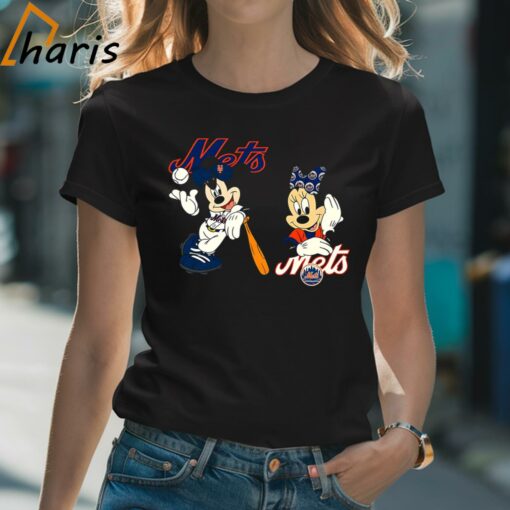 Mickey Mouse And Minnie Mouse NY Mets Shirt