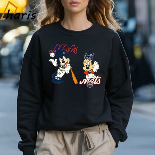 Mickey Mouse And Minnie Mouse NY Mets Shirt