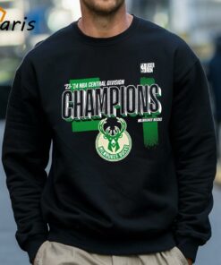 Milwaukee Bucks 2024 Central Division Champions Locker Room T shirt 4