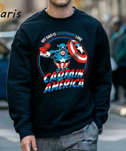 My Dad is Legendary Like Captain America Marvel T shirt 3