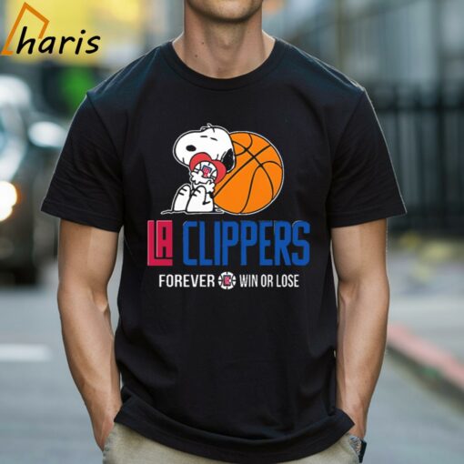 NBA Snoopy Forever Win Or Lose Basketball Los Angeles Clippers T-shirt