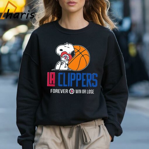 NBA Snoopy Forever Win Or Lose Basketball Los Angeles Clippers T-shirt