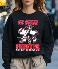 NC State Wolfpack Snoopy High Five Charlie Brown Shirt 3