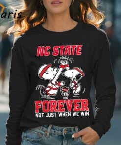 NC State Wolfpack Snoopy High Five Charlie Brown Shirt 4