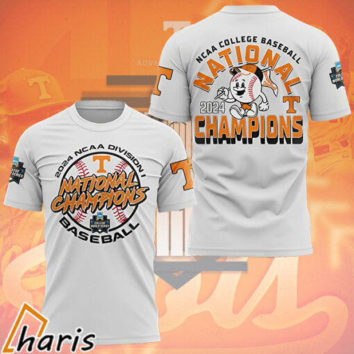 NCAA College Baseball National 2024 Tennessee Volunteers Champions 3D T- Shirt