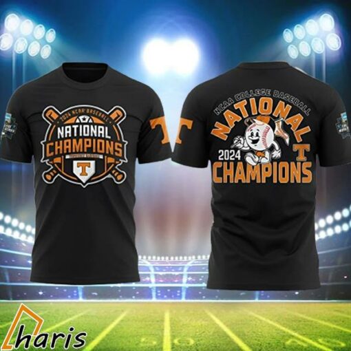 NCAA College Baseball National Tennessee Volunteers Champions 3D T- Shirt