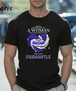 Never Underestimate A Woman Who Understands Football And Loves Fremantle Shirt