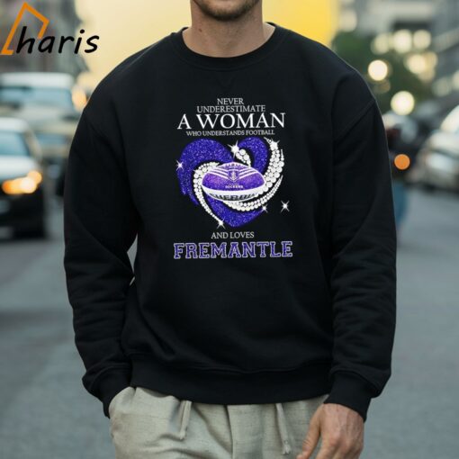 Never Underestimate A Woman Who Understands Football And Loves Fremantle Shirt