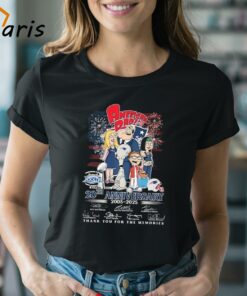 New England Patriots American Dad 20th Anniversary 2005-2025 Thank You For The Memories Signatures T-shirt