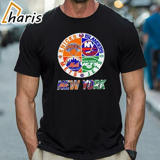 New York Jets NY Yankees NY Islanders NY Knicks Sports City Fan Proud T- Shirt