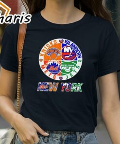New York Jets NY Yankees NY Islanders NY Knicks Sports City Fan Proud T- Shirt