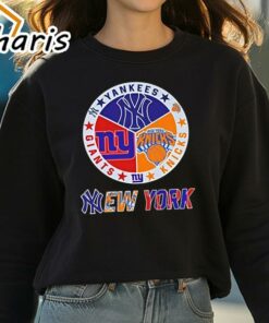 New York Knicks New York Yankees New York Giants Sports City Fan Proud T Shirt 3