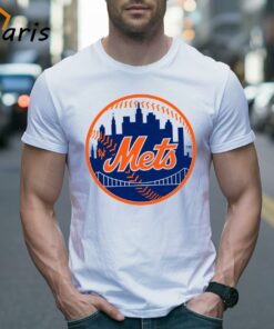 New York Mets City Logo Distressed Vintage Logo Shirt