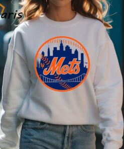 New York Mets City Logo Distressed Vintage Logo Shirt 4
