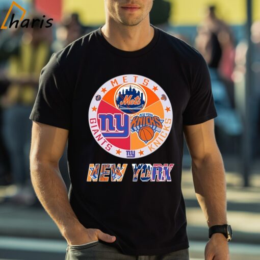 New York Mets New York Knicks New York Giants New York City Logo Shirt