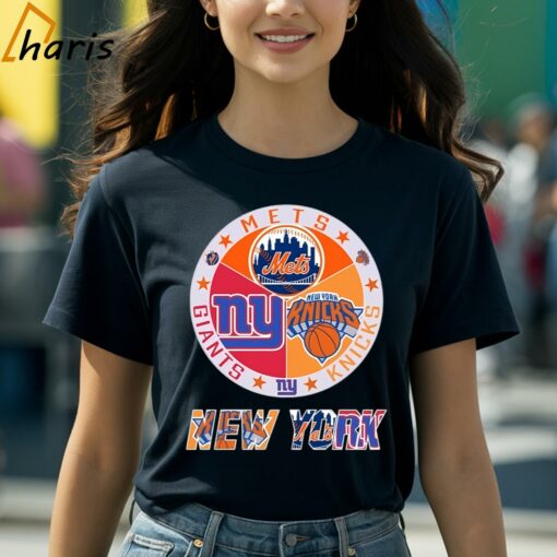 New York Mets New York Knicks New York Giants New York City Logo Shirt