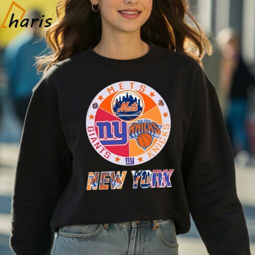 New York Mets New York Knicks New York Giants New York City Logo Shirt