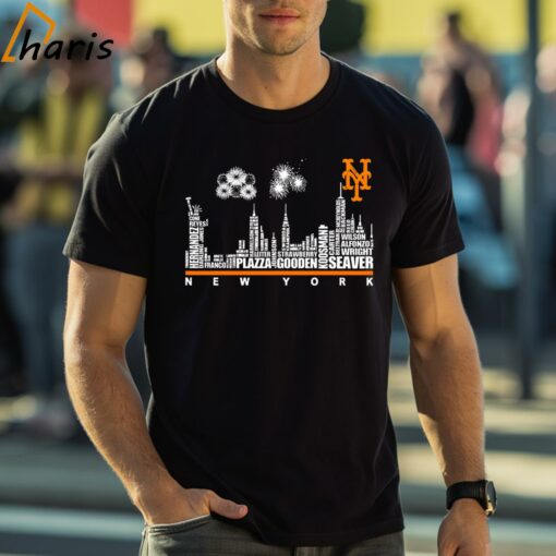 New York Mets Players Name City Firework T-shirt