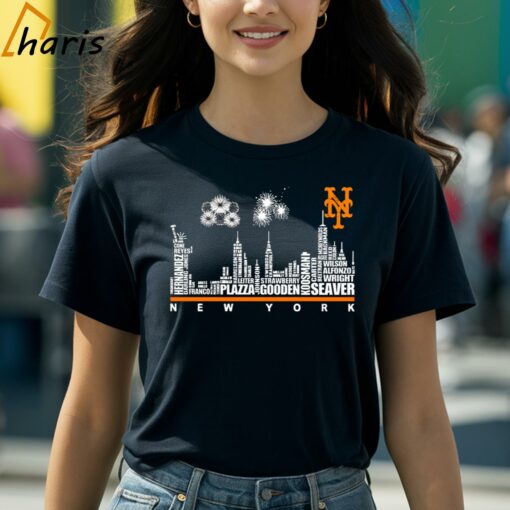 New York Mets Players Name City Firework T-shirt