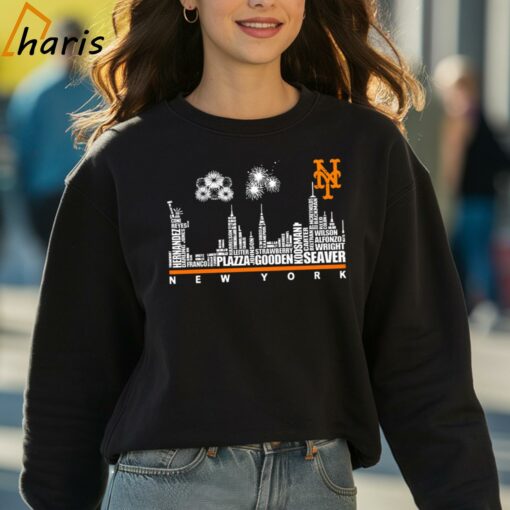 New York Mets Players Name City Firework T-shirt