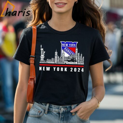 New York Rangers 2024 Player Names Skyline City Shirt