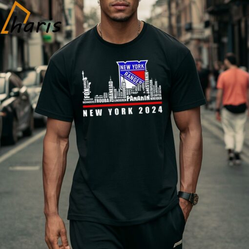 New York Rangers 2024 Player Names Skyline City Shirt