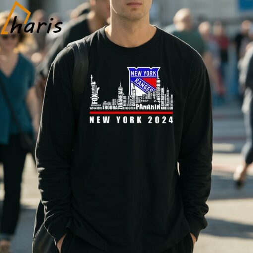 New York Rangers 2024 Player Names Skyline City Shirt