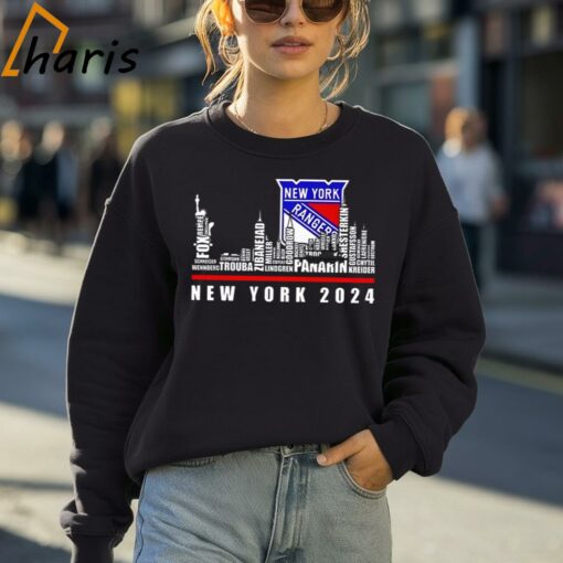 New York Rangers 2024 Player Names Skyline City Shirt