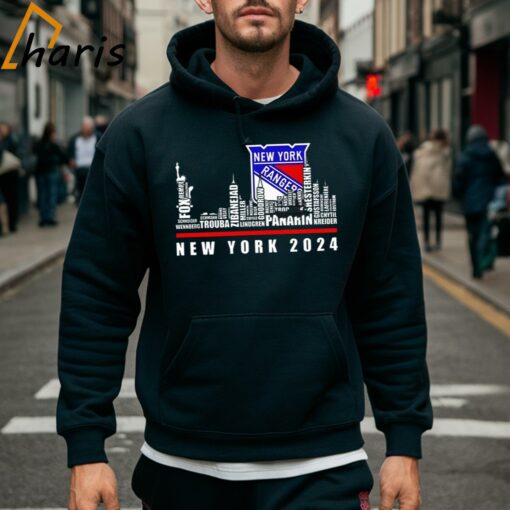 New York Rangers 2024 Player Names Skyline City Shirt