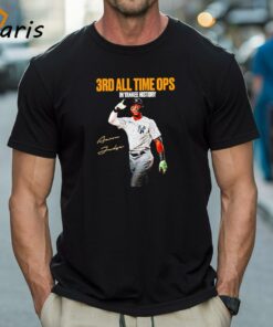 New York Yankees Aaron Judge 3rd All Time Ops In Yankee History Signature Shirt
