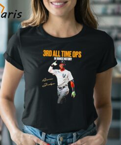 New York Yankees Aaron Judge 3rd All Time Ops In Yankee History Signature Shirt